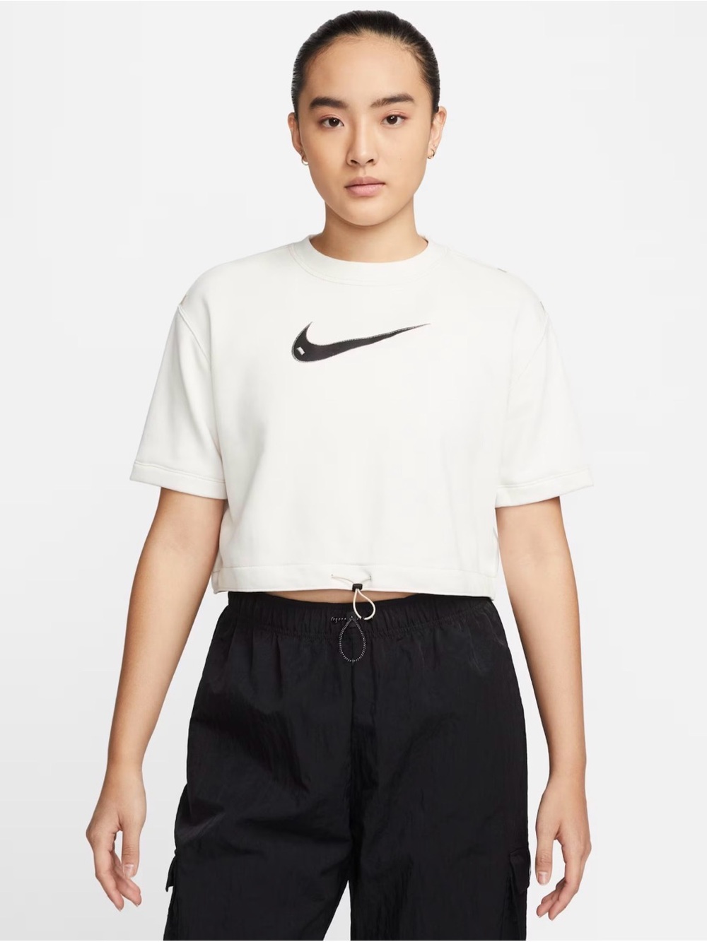 Nike Swoosh Short Sleeve Crop Top, Size Small